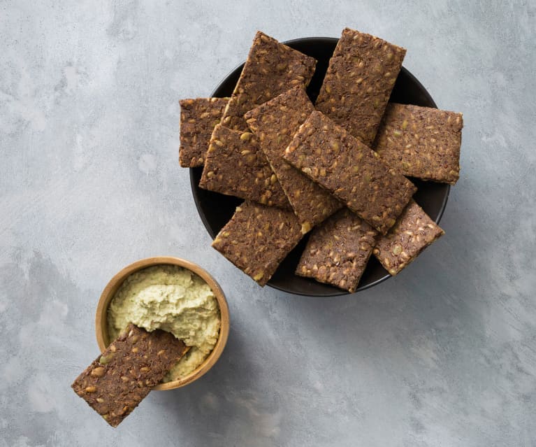 Seeded tahini crackers