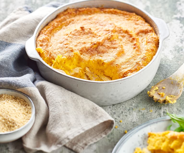 Gratin de poulet aux carottes, millet et parmesan