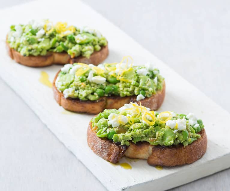 Broad bean bruschetta