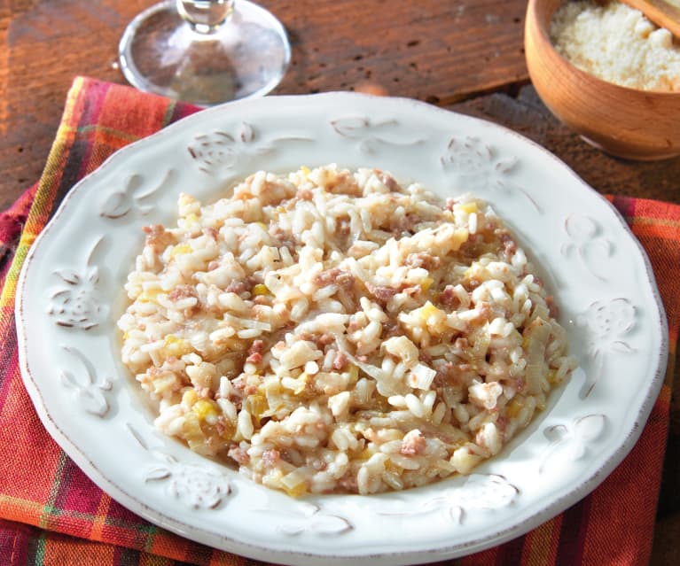 Risotto all'Arneis con salsiccia di Bra