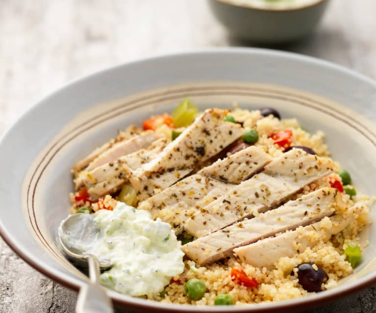 Citronkylling med couscous og yoghurtdip (2500 kcal)