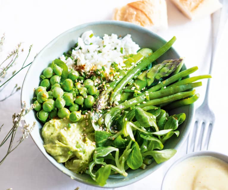 Bowl de légumes tout vert