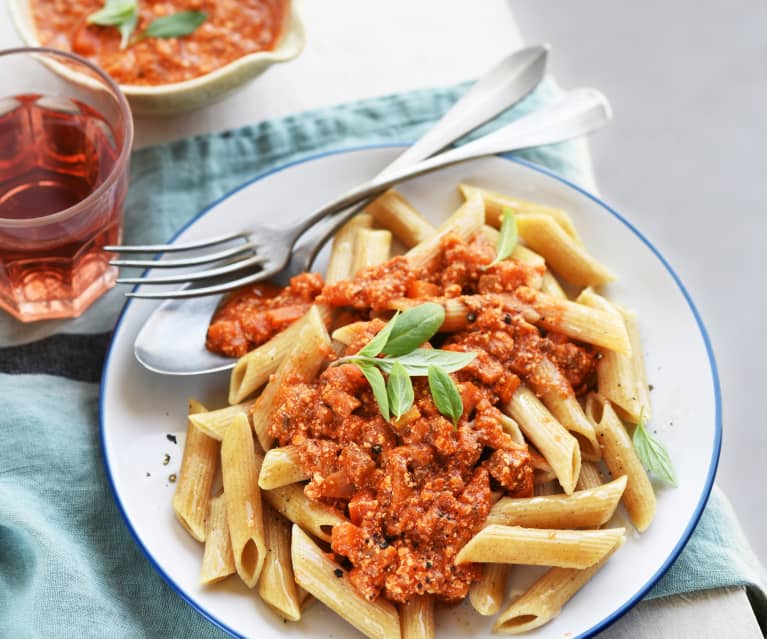 Pâtes à la bolognaise végétarienne