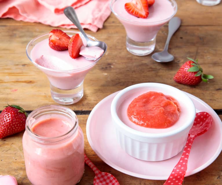 Mousse à la fraise sans œufs