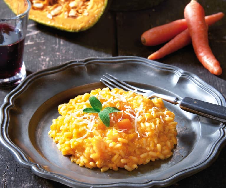 Risotto arancione con zucca e carota