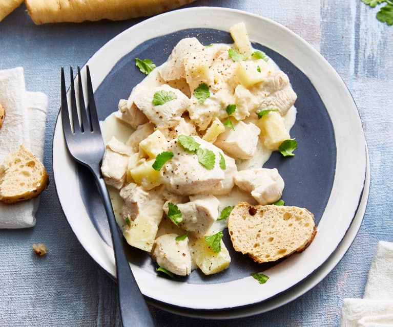 Poulet à la crème de citron et panais