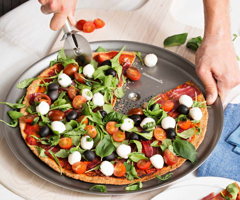 Pizza Con Queso Burrata Rcula Y Tomates Cherry Con