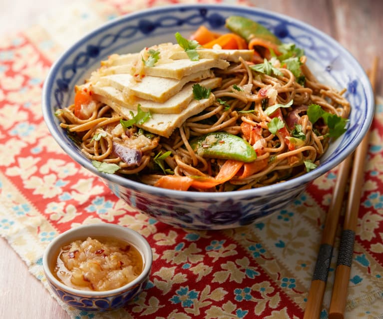 Chilli and Peanut Noodles with Tofu and Chilli Garlic Oil