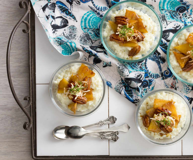 Coconut-Lime Rice Pudding With Caramelised Pineapple
