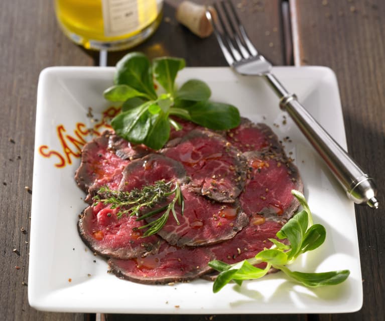 Carpaccio von gebratenem Rinderfilet