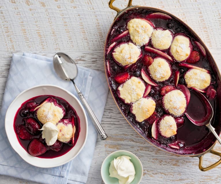 Gluten free warm berry cobbler