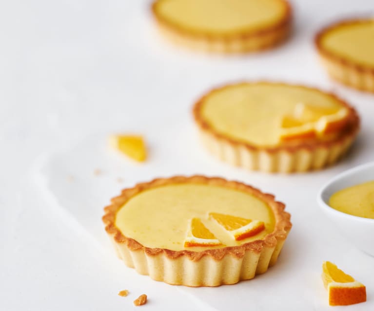 Tarteletes de amêndoa e orange curd