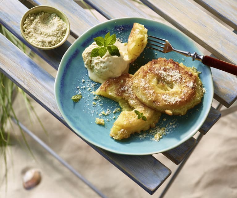 Ananas-Beignets mit Zimt-Limetten-Zucker