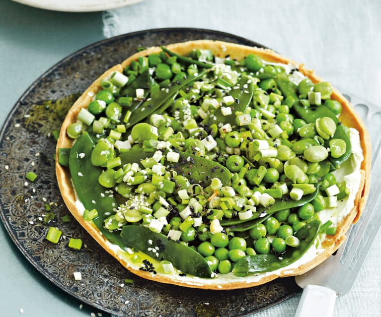 Tarte salée aux petits-suisses et légumes verts