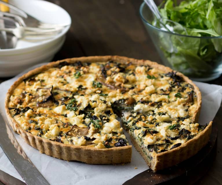 Silverbeet quiche with oat and Parmesan crust