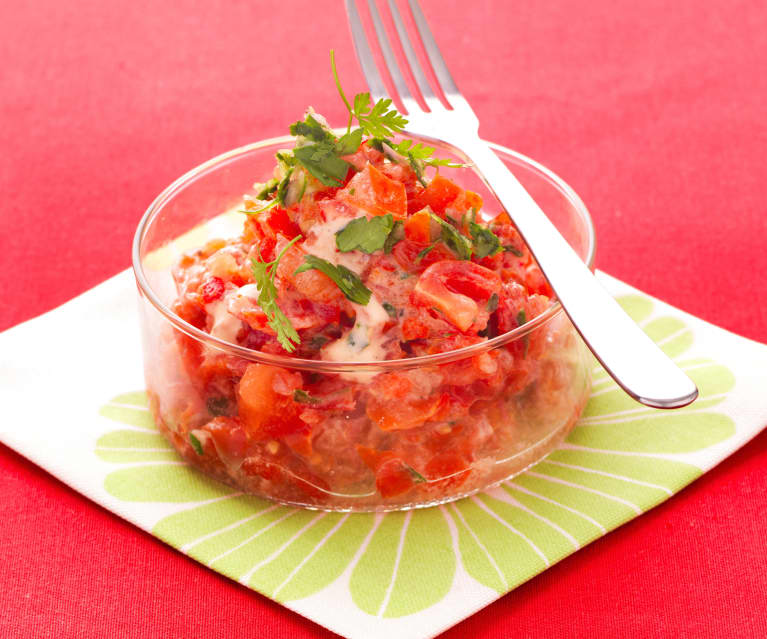 Tartare de tomate et de poivron