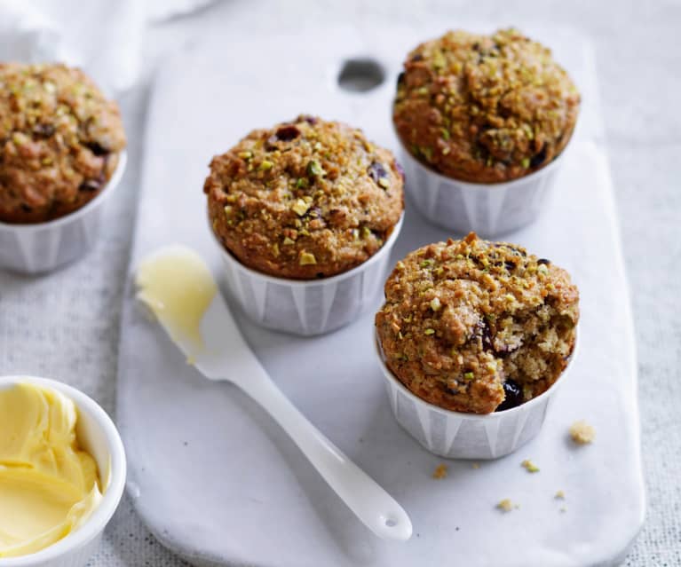 Cranberry pistachio spiced muffins