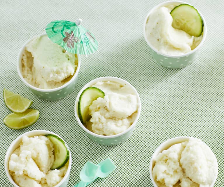 Limetten-Gin-Sorbet