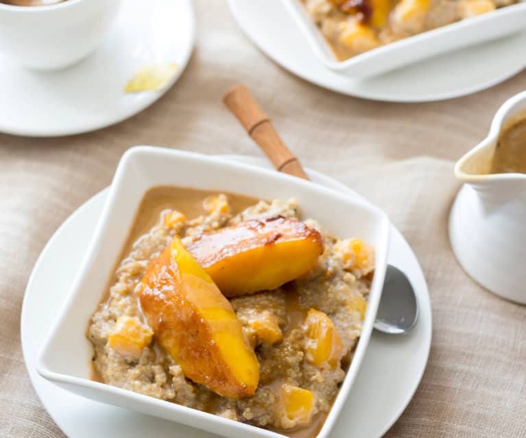 Coconut quinoa with sticky mango