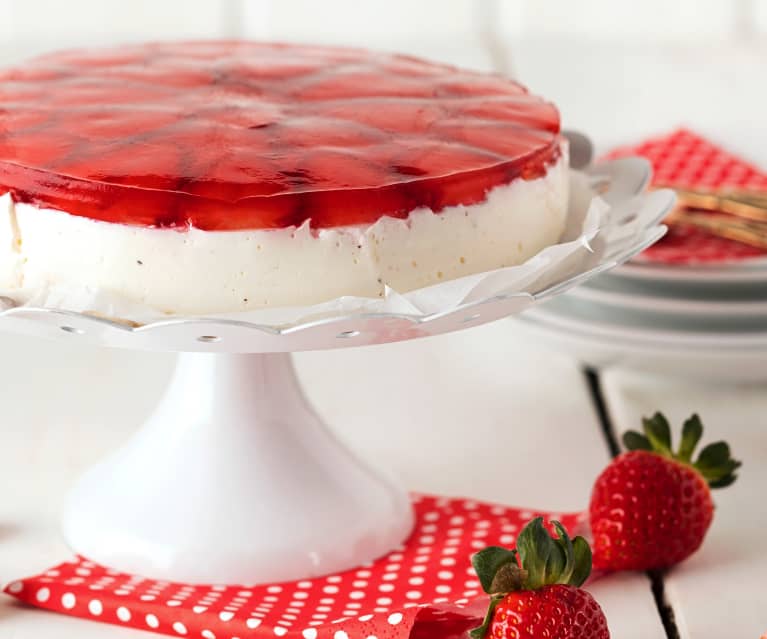 Cheesecake vanille-fraise sans cuisson