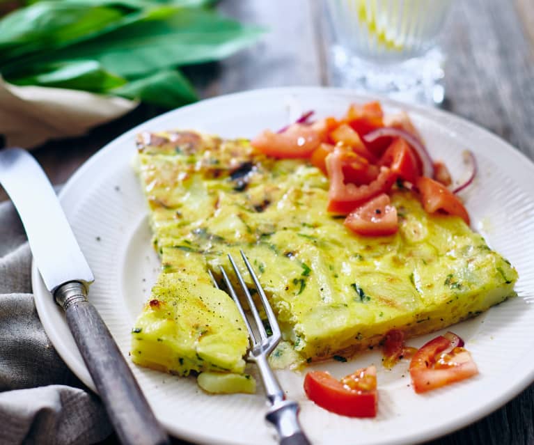 Bramborová tortilla s medvědím česnekem