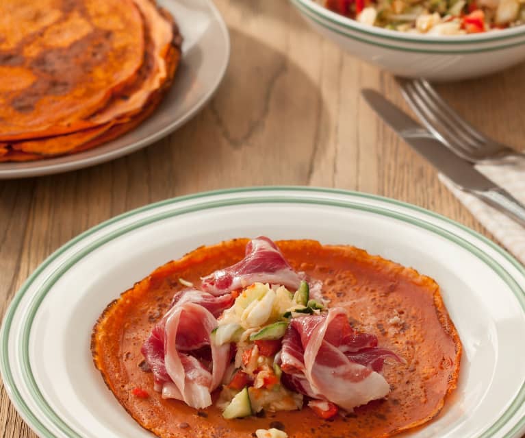 Crêpes gazpacho (rajčatové palačinky)