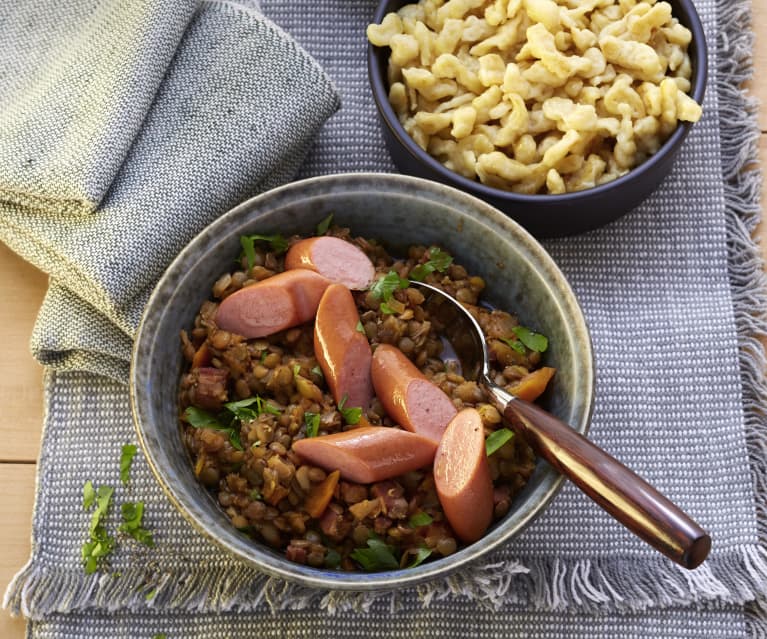 Linsen mit Spätzle und Wiener Würstchen - Cookidoo® – oficiální ...