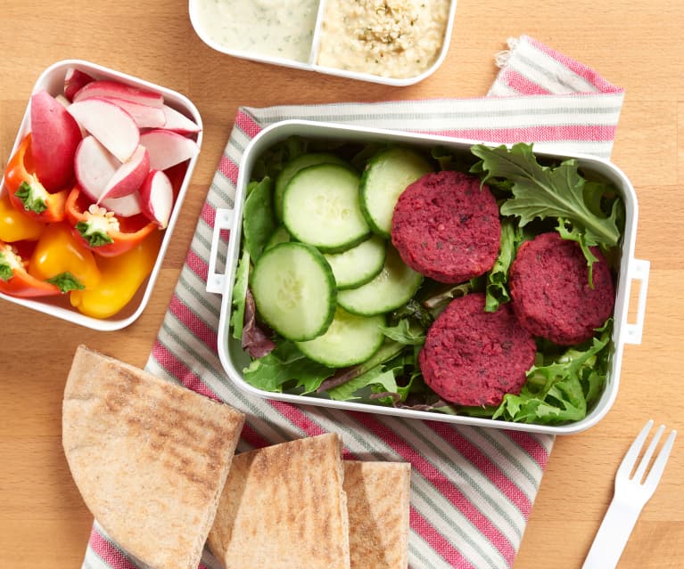 Baked Beet Falafel Buddha Bowls