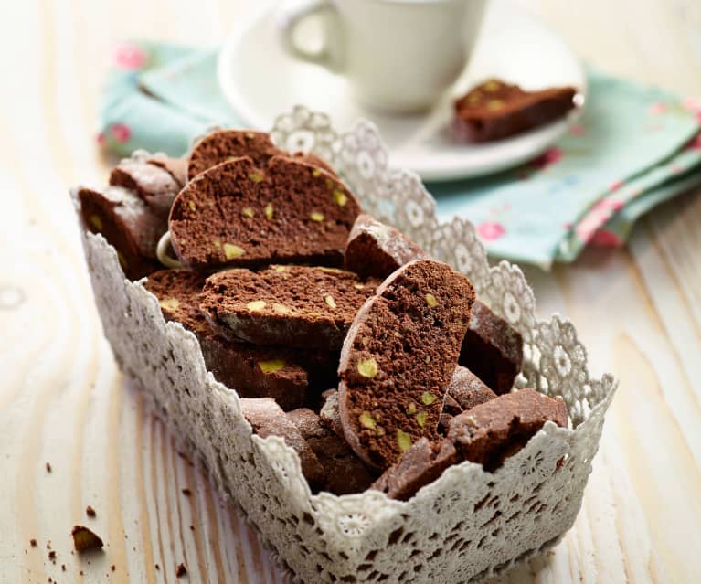 Cantucci al cioccolato con pistacchi