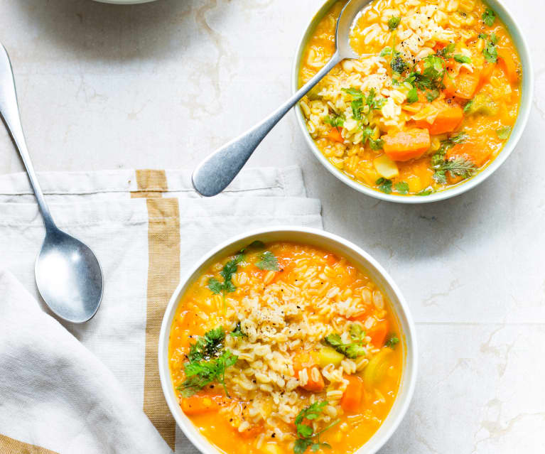 Soupe complète au blé et aux légumes