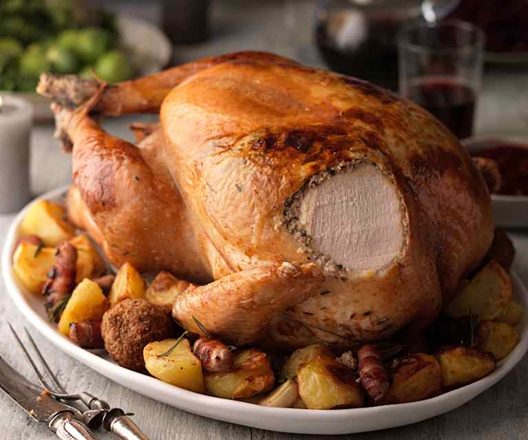 roasted turkey with stuffing