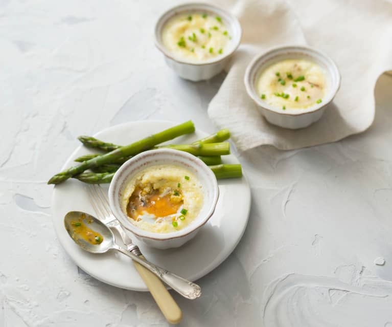 Steamed mushroom and egg pots