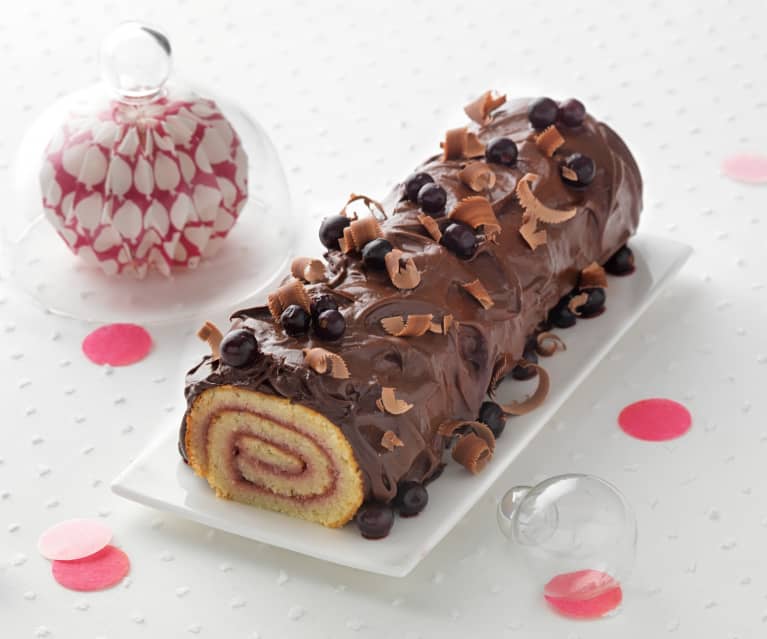 Bûche chocolat-cassis Bûche chocolat-cassis