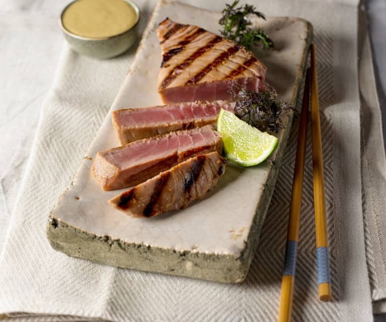 Thunfischsteaks mit Teriyaki-Creme