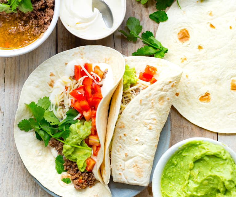 Fajitas de bœuf et guacamole