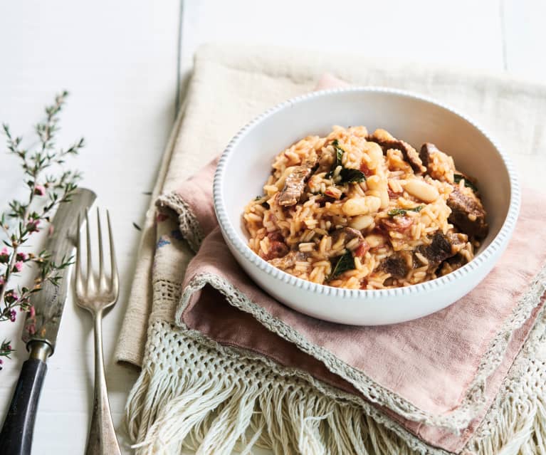 Arroz de vitela com legumes