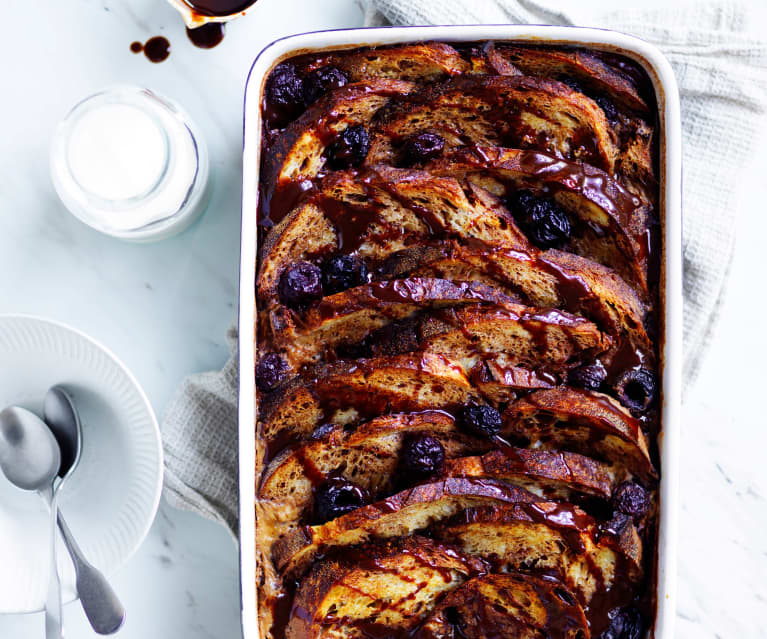 Chocolate sourdough pudding