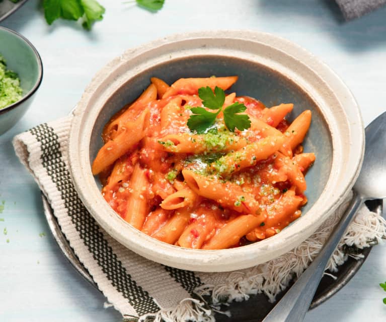 One Pot Penne mit Linsenbolognese - Cookidoo® – the official