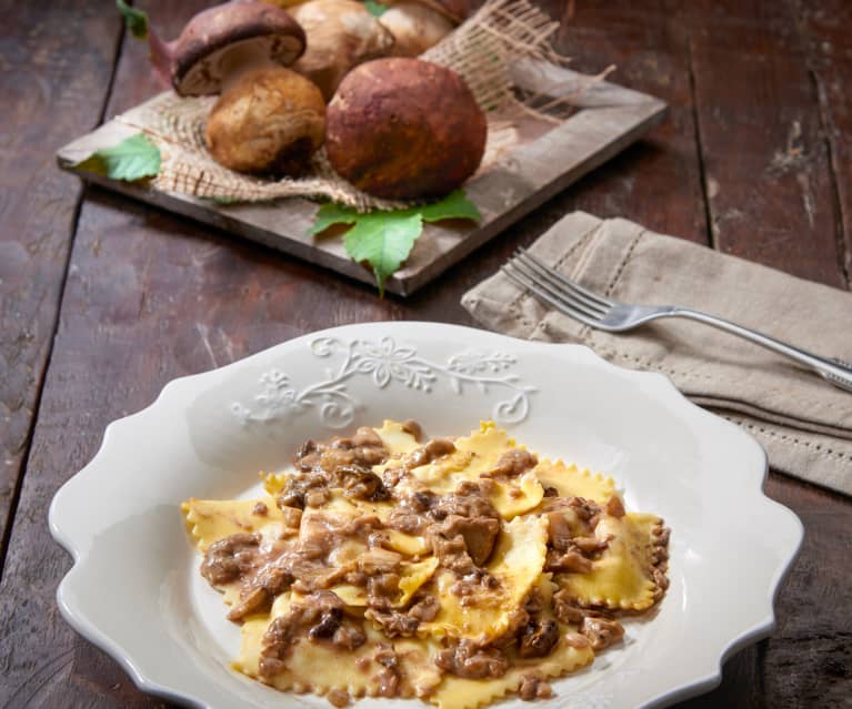 Ravioli luganega e porcini