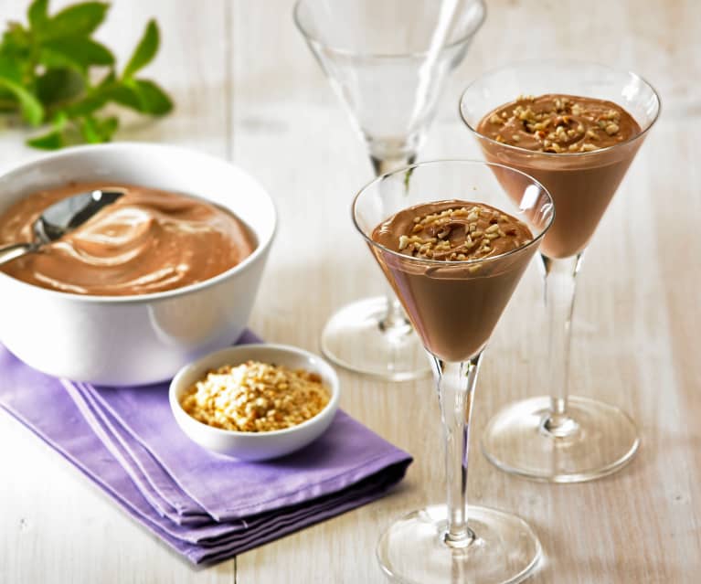 Mousse di crema inglese al cioccolato