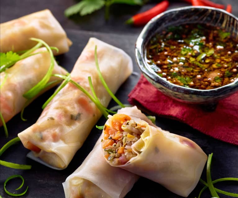 Summer Rolls mit Korianderdip