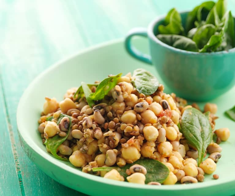 Salada de três leguminosas