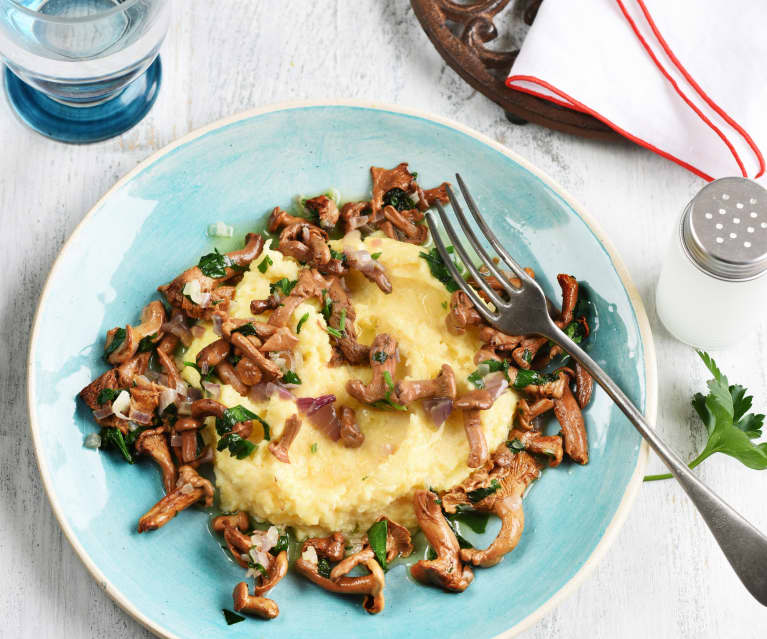 Polenta aux champignons et à la mozzarella