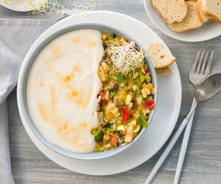 Crema fría de verduras y tofu (fácil y saludable)