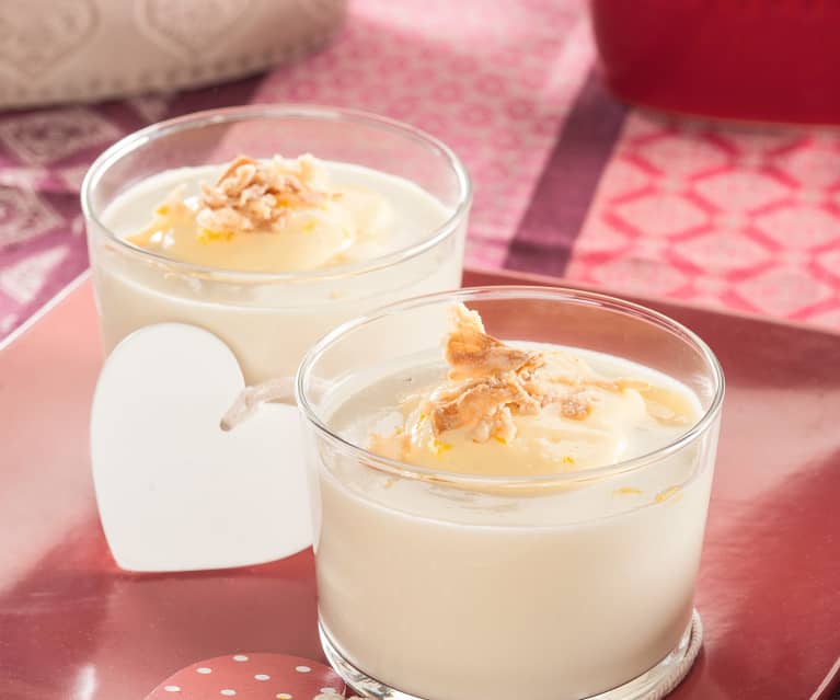 Crema suave de cebolla con sabayón de limón para dos