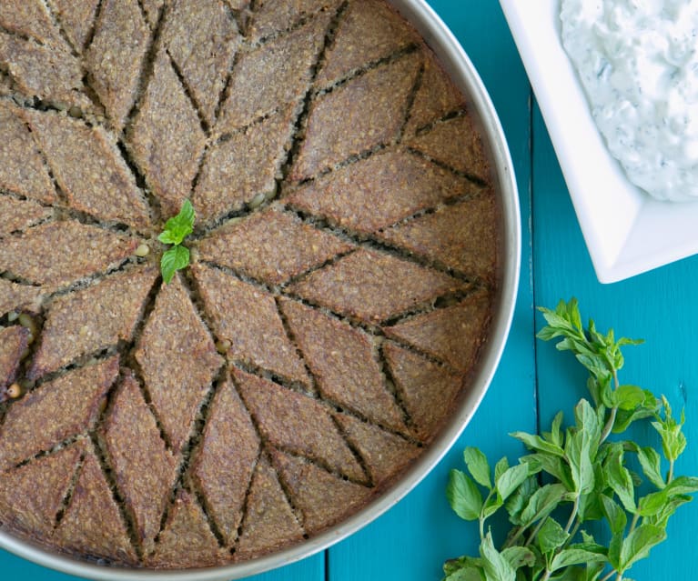 Baked kibbeh (kibbeh bil sanieh)