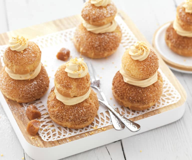 Religieuse craquelin caramel au beurre salé