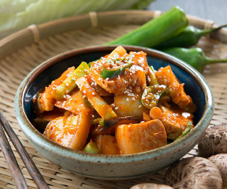 Stir Fried Pork Belly Slices with Kimchi