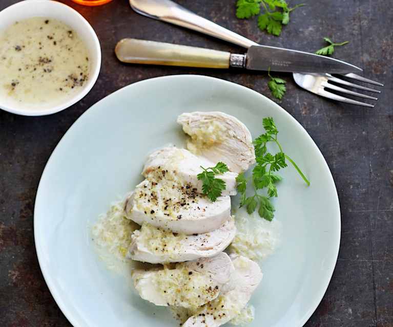 Poulet aux endives à la crème de maroilles