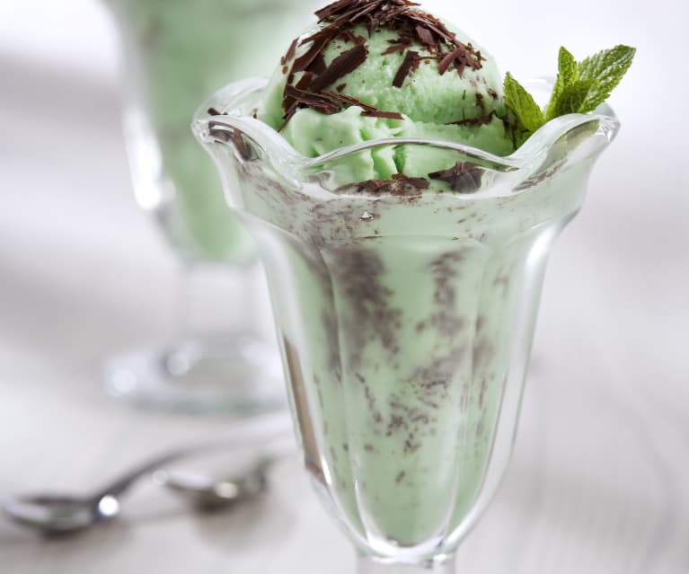 Gelado de menta e chocolate